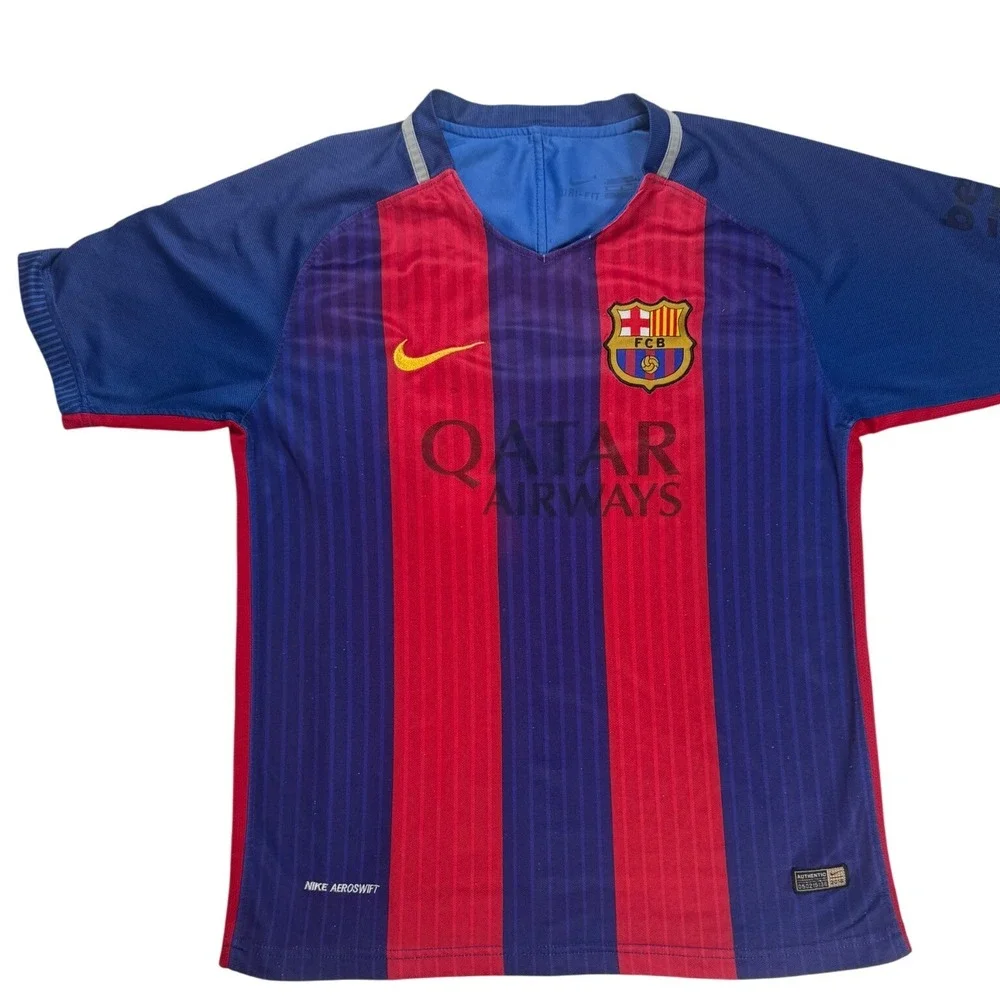 Nike FC Barcelona 2016-17 Home Jersey Qatar Airways Aeroswift Mens Medium‎ M